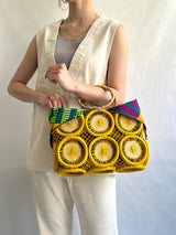 フルーツクロシェット・バスケットw/ミニアズマバッグ - イエロー -