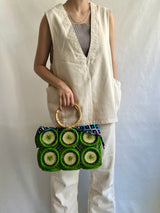 フルーツクロシェット・バスケットw/ミニアズマバッグ - グリーン -