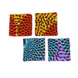 コースター (4枚セット) -ビッグアイ・オレンジ&カーキ -&ビッグアイ・パープル&ブルー -