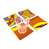 コースター (4枚セット) - 砂漠の宝石 -&ツバメ・オレンジ&イエロー -