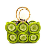 フルーツクロシェット・バスケットw/ミニアズマバッグ - ライトグリーン -