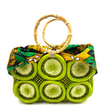 フルーツクロシェット・バスケットw/ミニアズマバッグ - ライトグリーン -