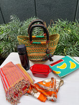 エレファントグラスバスケット S - イエロー&グリーン -