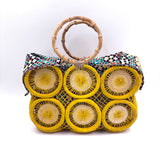 フルーツクロシェット・バスケットw/ミニアズマバッグ - イエロー -