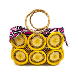 フルーツクロシェット・バスケットw/ミニアズマバッグ - イエロー -