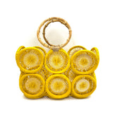 フルーツクロシェット・バスケットw/ミニアズマバッグ - イエロー -