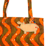 カバキーホルダー - ブラウン&ブルー -