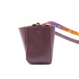 レザー・ミニ・ポシェット - うずまき・ブルー&ピンク -