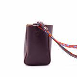 レザー・ミニ・ポシェット - ホロホロ・ブルー&オレンジ -