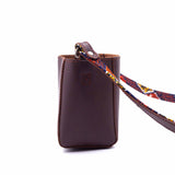 レザー・ミニ・ポシェット - ロック・ブラウン&カーキ -