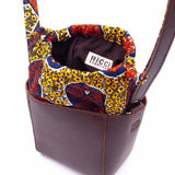 レザー・ミニ・ポシェット - ロック・ブラウン&カーキ -