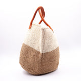 Sizar Two Tone Marche Bag L -White & Beige-