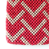Paper Beads Smartphone Shoulder -Jagged Red & Pink-