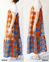 クロスティアードドレス - ツバメ・ホワイト&イエローグリーンブルー -