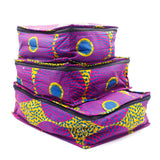 収納ポーチL - ホロホロ・レッド&グリーン -