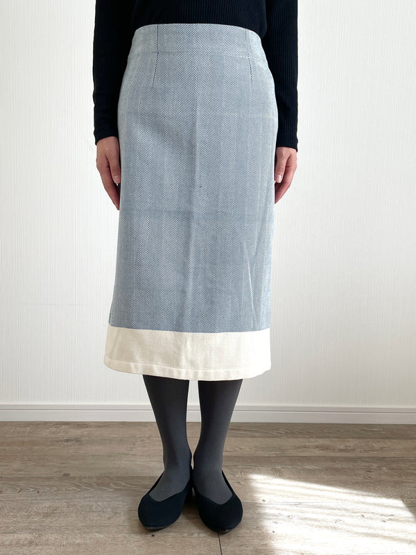 Rachel Pencil Skirt -Kikoi Sax Blue-