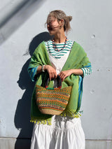 エレファントグラスバスケット S - イエロー&グリーン -