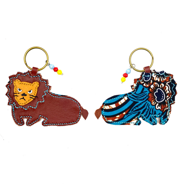 Lion key chain -black & brown-