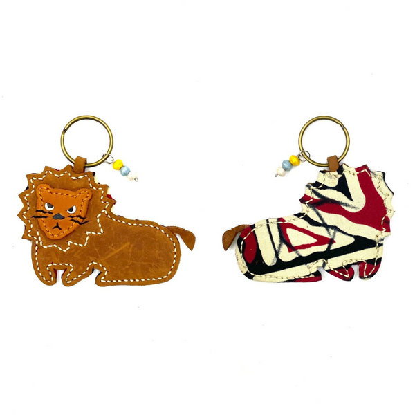 Lion key chain -black & brown-