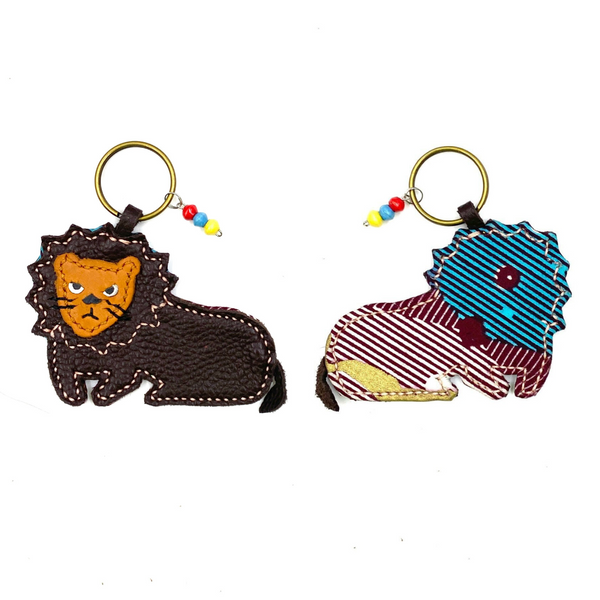 Lion key chain -black & brown-