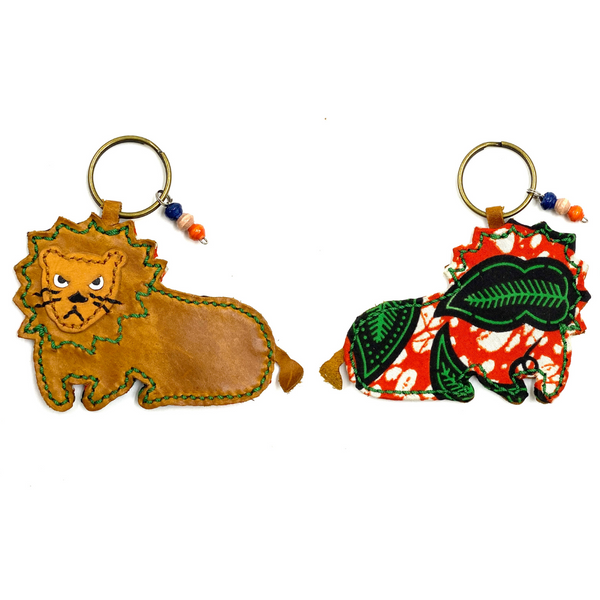 Lion key chain -Green & Red-