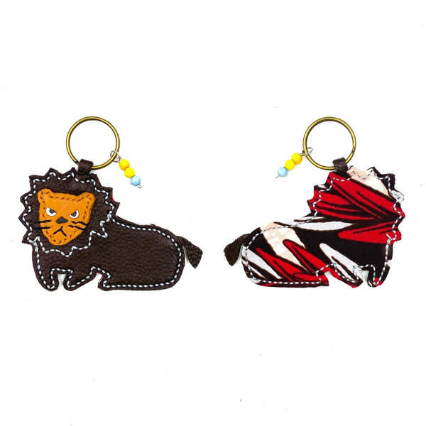 Lion key chain -black & brown-