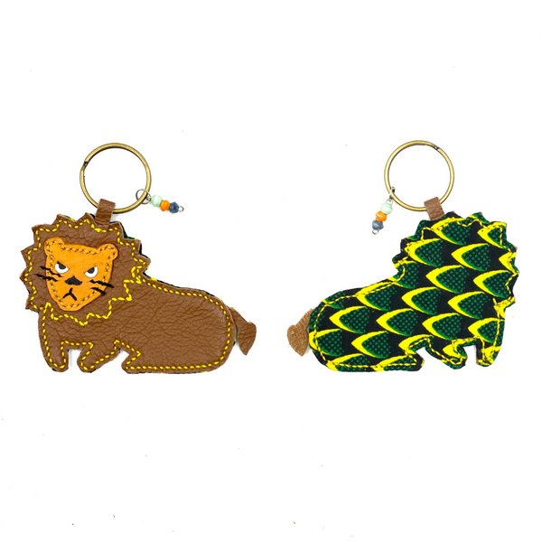 Lion key chain -black & brown-