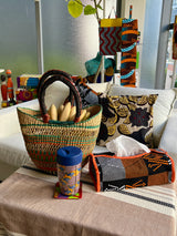 エレファントグラスバスケット S - ピンク＆ブラック -