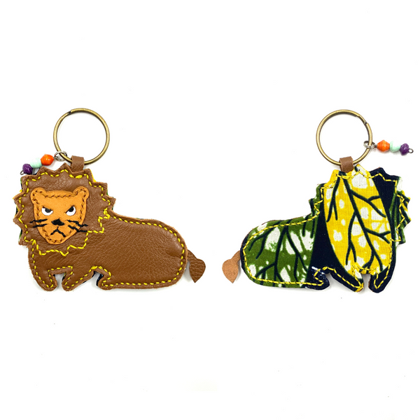 Lion key chain -yellow & green-