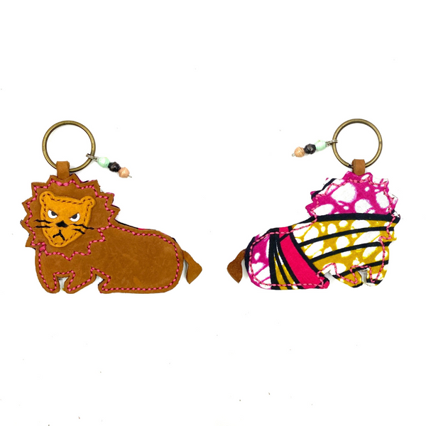 Lion key chain -black & brown-