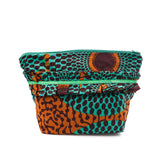 Cosmetic Pouch M -Big Eye Turquoise & Brown-