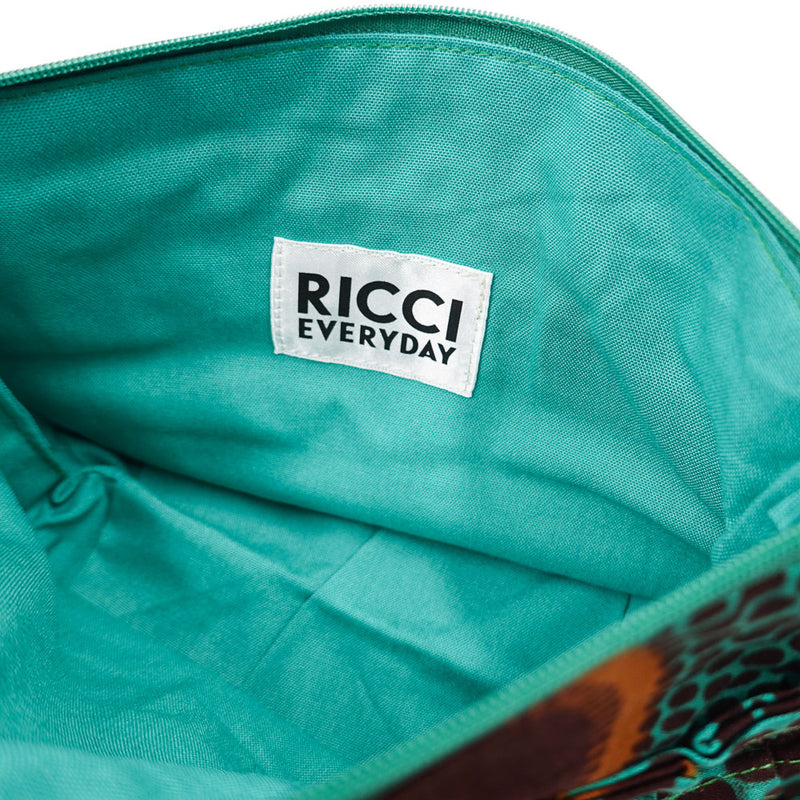 Cosmetic Pouch M -Big Eye Turquoise & Brown-