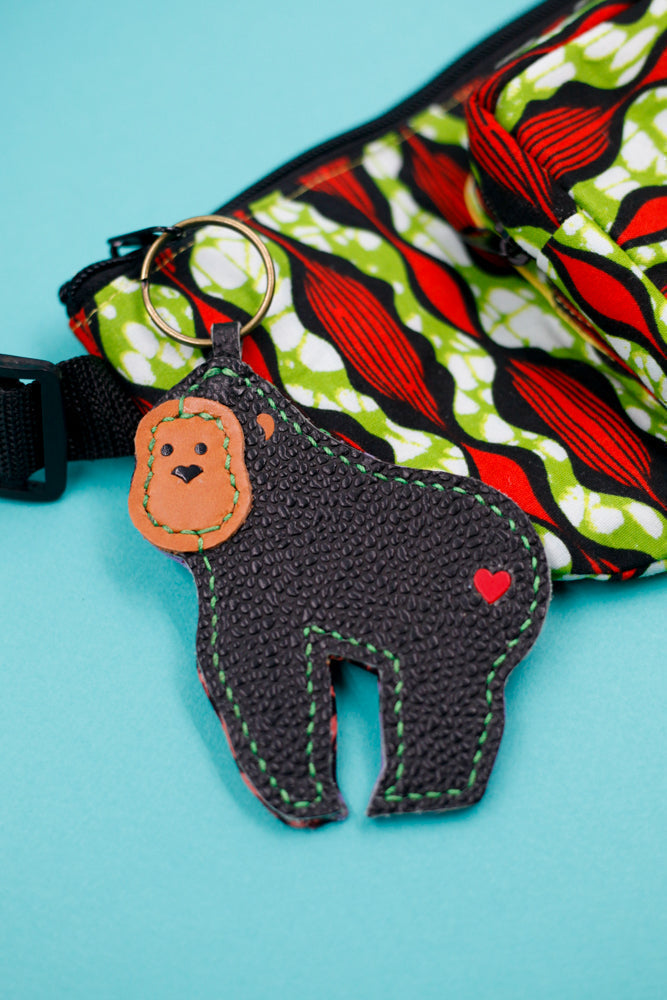 Gorilla key holder -purple & orange-