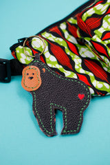 Gorilla key holder -Light green & orange-