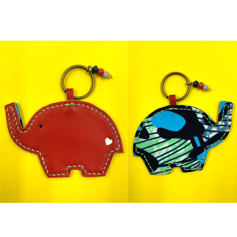 Elephant Key Holder -Red & Blue-