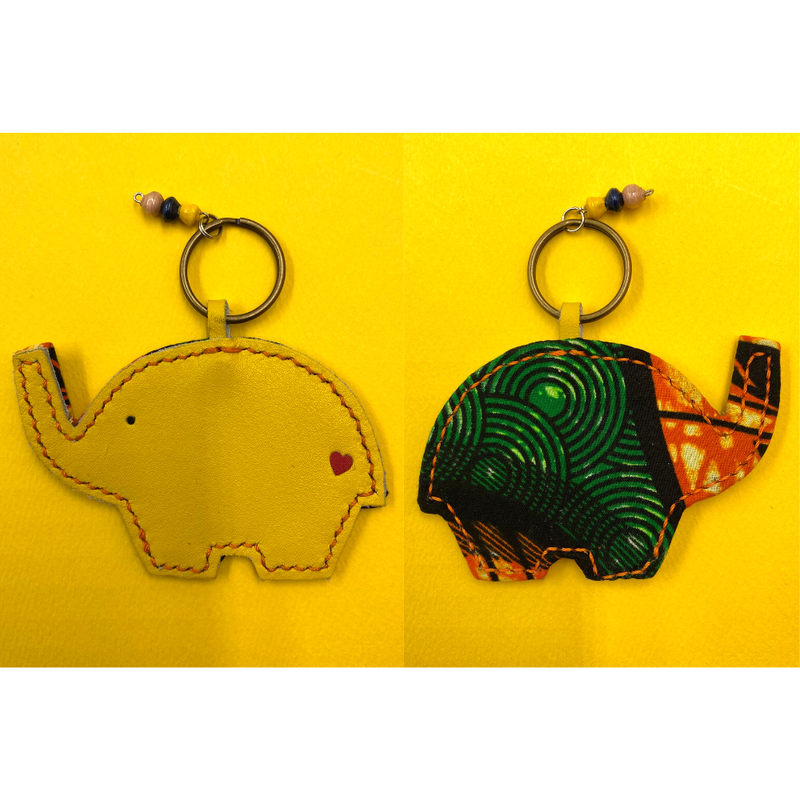 Elephant Key Holder -Yellow & Green-