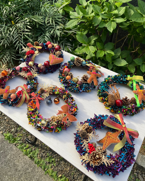 アフリカンプリント・クリスマスリース