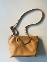 Leather Book Tote S -Camel-