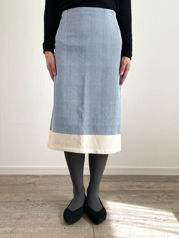 Rachel Pencil Skirt -Kikui Blue-