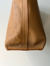 Leather Book Tote S -Camel-