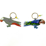 Animal Leather Key Holder Hashibairo -Brown & Blue-