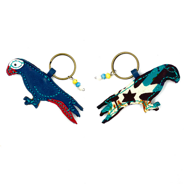 Animal Leather Key Holder Hashivyo -Red & Blue-