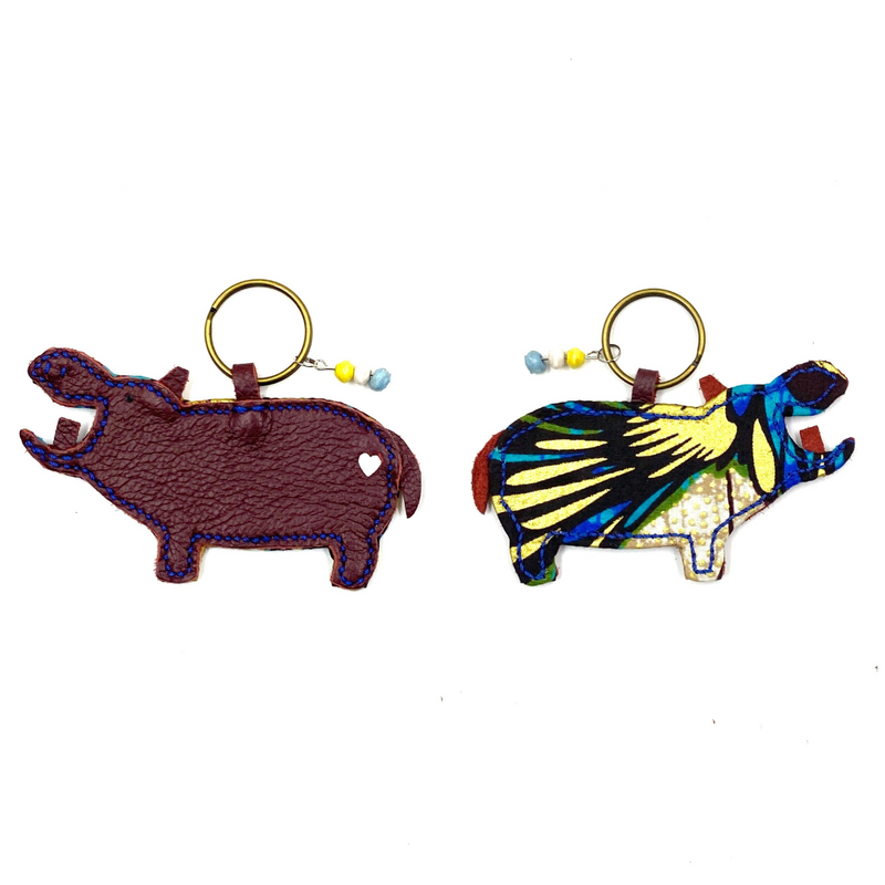 カバキーホルダー - ブラウン&イエロー -