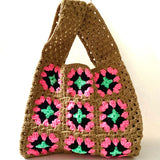 Knit Square Bag -Brown-