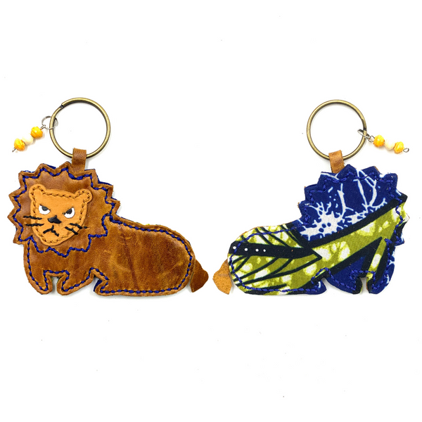 Lion key chain -Blue & Machcha-