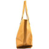 Leather Book Tote L -Camel-