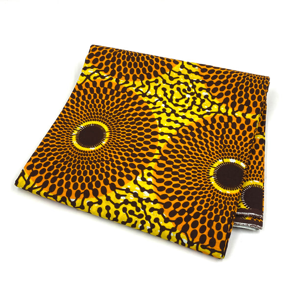 African print fabric -Big Eye Light Orange & Yellow-