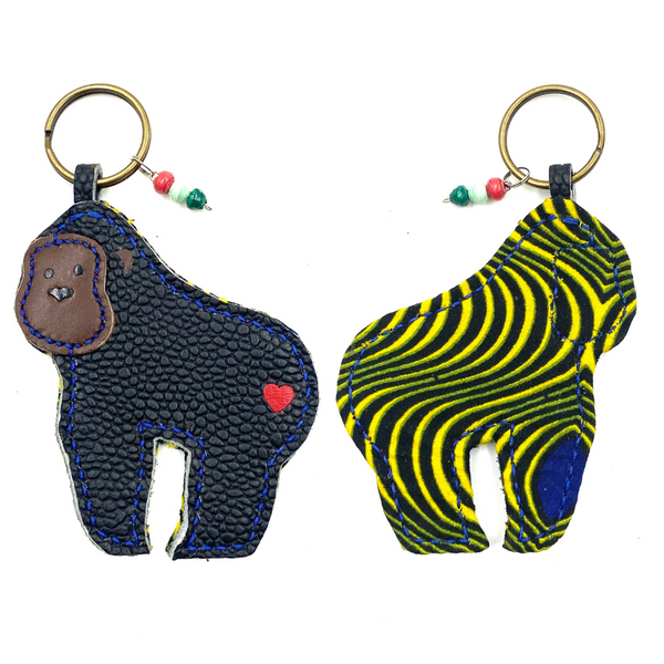 Gorilla key holder -Dark blue & yellow-