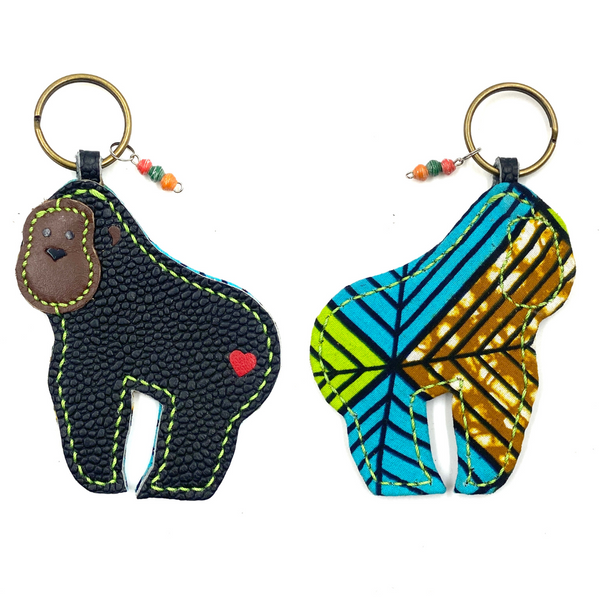 Gorilla key holder -Light green & light blue-