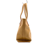 Leather Book Tote S -Camel-